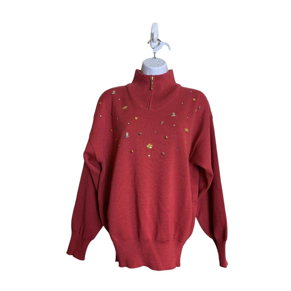 Vintage MEISTER Wool Blend Sweater Studded  SZ  M